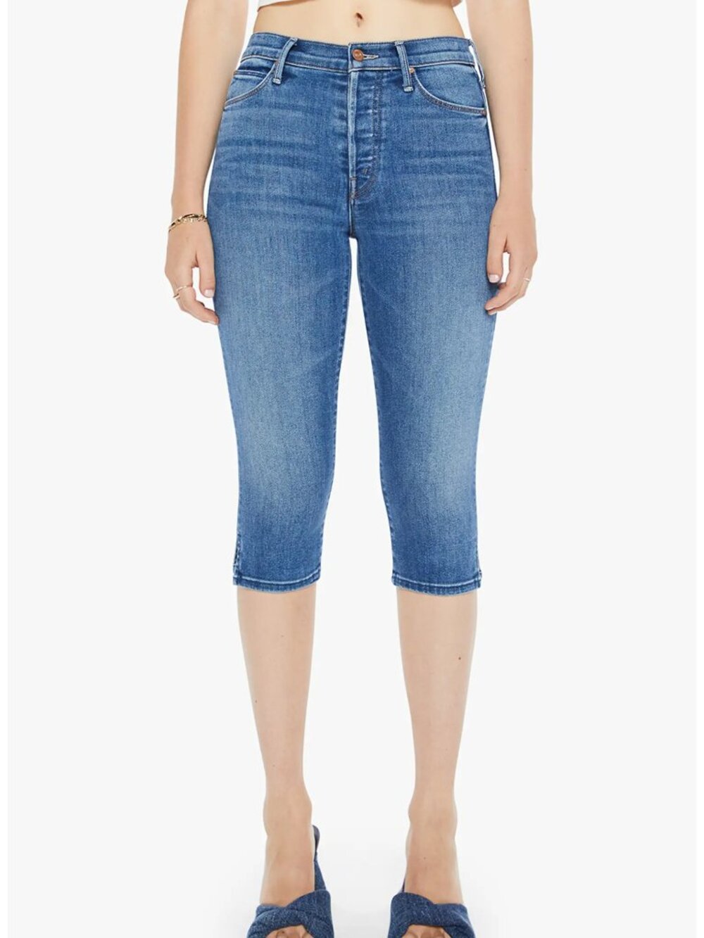 Mother Denim Stunner Bunny Snip Capri Jeans 27